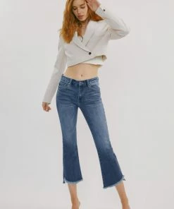 KANCAN Aida Mid Rise Cropped Flare Jeans New Arrivals