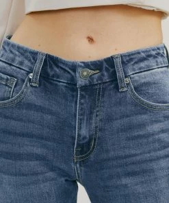 KANCAN Aida Mid Rise Cropped Flare Jeans New Arrivals