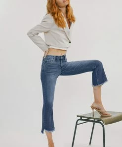 KANCAN Aida Mid Rise Cropped Flare Jeans New Arrivals