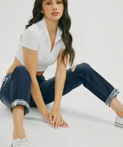 KANCAN Alena Mid Rise Slim Boyfriend Jeans