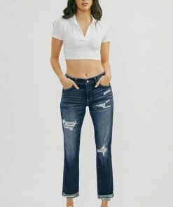 KANCAN Alena Mid Rise Slim Boyfriend Jeans