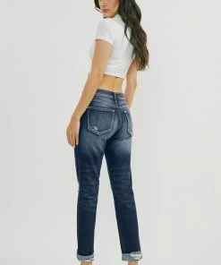 KANCAN Alena Mid Rise Slim Boyfriend Jeans