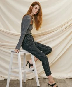 KANCAN Rachelle Ultra High Rise Paperbag Mom Jeans