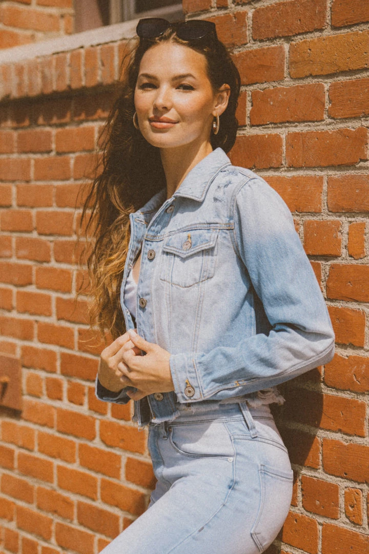 KANCAN Halston Denim Jacket Jackets & Outwear 3 KANCAN Halston Denim Jacket Jackets & Outwear