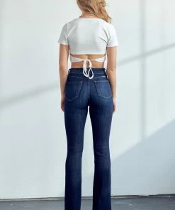 KANCAN Tessa High Rise Exposed Button Bootcut Jeans Flare & Bootcut