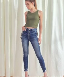 KANCAN Fiona High Rise Button Down Super Skinny 10 KANCAN Fiona High Rise Button Down Super Skinny