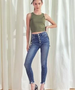 KANCAN Fiona High Rise Button Down Super Skinny