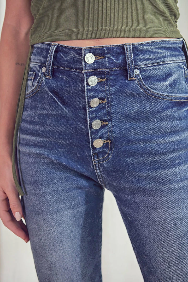 KANCAN Fiona High Rise Button Down Super Skinny 7 KANCAN Fiona High Rise Button Down Super Skinny