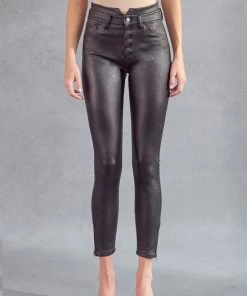 KANCAN Janet High Rise Faux Leather Ankle Skinny Pants