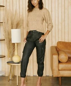 KANCAN Rooney Ultra High Rise Faux Leather Joggers Slouch Fit & Joggers