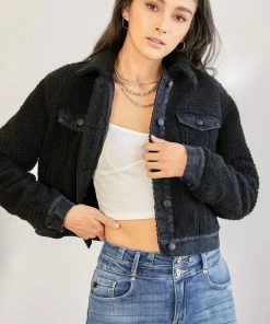 KANCAN Monet Cropped Sherpa Jacket 10 KANCAN Monet Cropped Sherpa Jacket