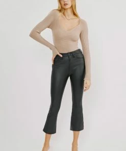 KANCAN Darla High Rise Faux Leather Kick-Flare Pants