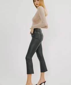 KANCAN Darla High Rise Faux Leather Kick-Flare Pants