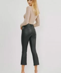 KANCAN Darla High Rise Faux Leather Kick-Flare Pants