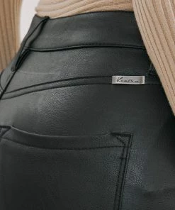 KANCAN Darla High Rise Faux Leather Kick-Flare Pants