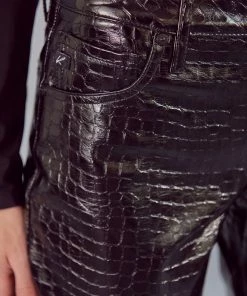 KANCAN Josephine Faux Leather Mom Fit Pants