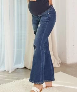 KANCAN Fidely Maternity Patched Flare Jeans 15 KANCAN Fidely Maternity Patched Flare Jeans