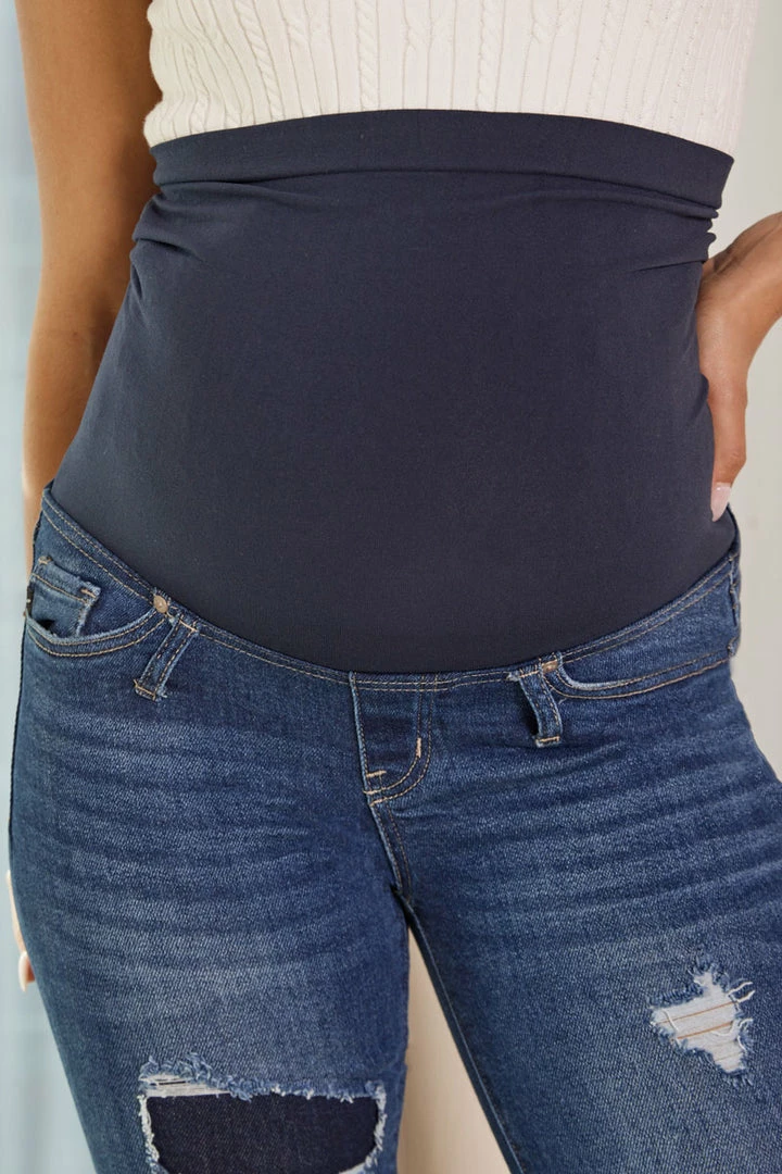 KANCAN Fidely Maternity Patched Flare Jeans 9 KANCAN Fidely Maternity Patched Flare Jeans