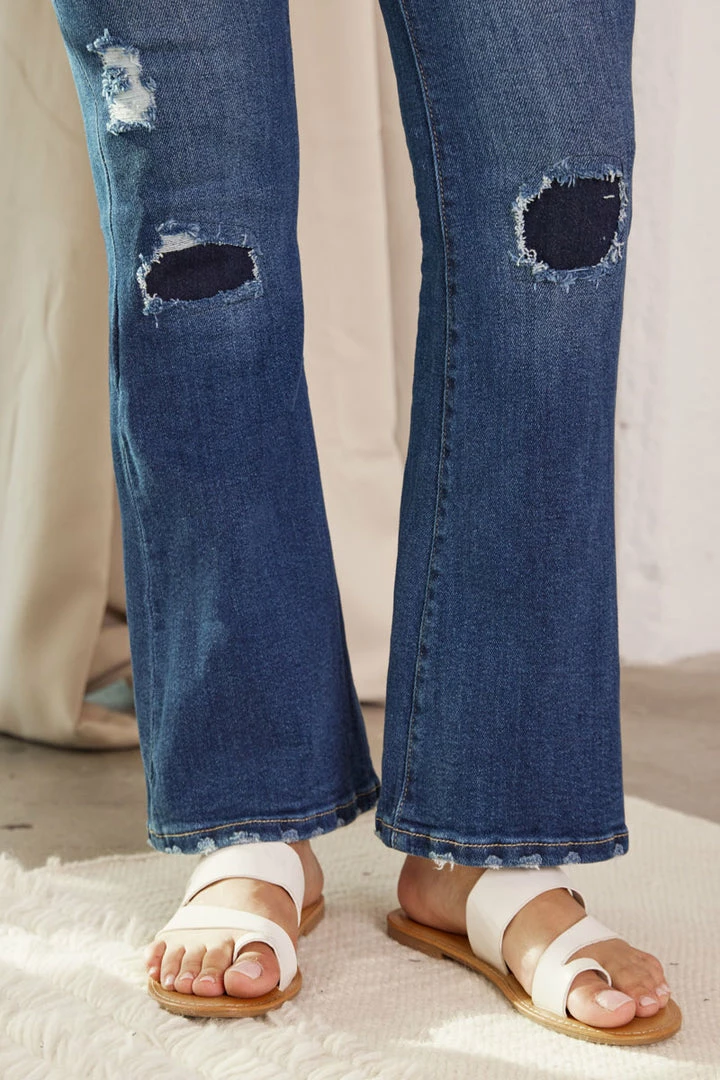 KANCAN Fidely Maternity Patched Flare Jeans 11 KANCAN Fidely Maternity Patched Flare Jeans