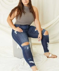 KANCAN Penny Mid Rise Ankle Skinny Jeans - Plus