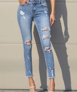 KANCAN Augustina Mid Rise Ankle Skinny Jeans