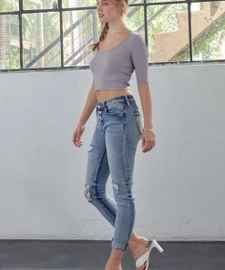 KANCAN Clarie Mid Rise Boyfriend Jeans