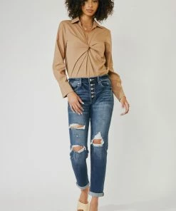 KANCAN Cali Mid Rise Boyfriend Jeans