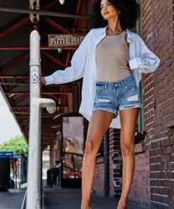 KANCAN Shorts & Skirts Beren Mid Rise Distressed Shorts