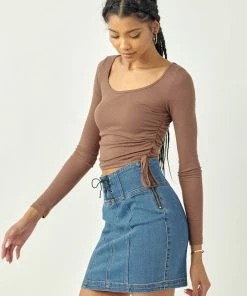 KANCAN Bella High Rise Lace Up Corset Skirt Shorts & Skirts