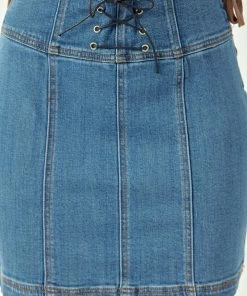 KANCAN Bella High Rise Lace Up Corset Skirt Shorts & Skirts