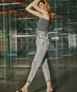 KANCAN Akali Ultra High Rise Paperbag Boyfriend Jeans