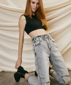 KANCAN Akali Ultra High Rise Paperbag Boyfriend Jeans