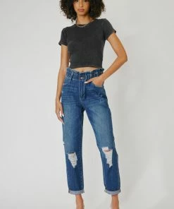 KANCAN Olivia Ultra High Rise Paperbag Boyfriend Jeans New Arrivals