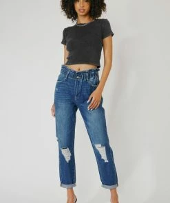 KANCAN Olivia Ultra High Rise Paperbag Boyfriend Jeans New Arrivals