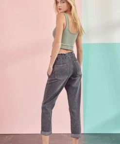KANCAN Kastel Ultra High Rise Paperbag Mom Jeans
