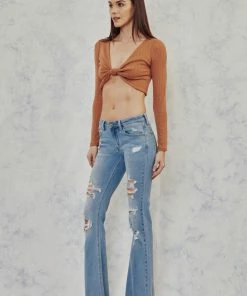 KANCAN Flare & Bootcut Tara Mid Rise Flare Jeans