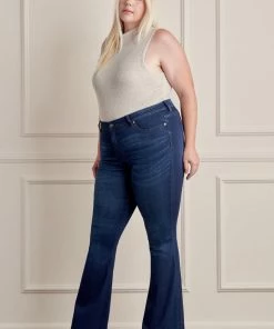 KANCAN Anna Mid Rise Flare Jeans - Plus