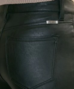 KANCAN Flare & Bootcut Evelynn Mid Rise Faux Leather Flare Pants