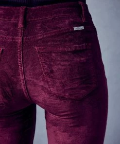 KANCAN Ginny Mid Rise Velvet Ankle Skinny Pants