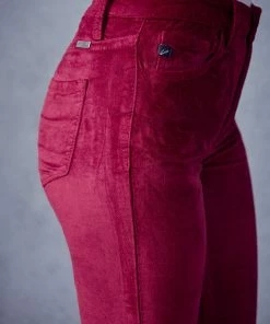 KANCAN Ginny Mid Rise Velvet Ankle Skinny Pants