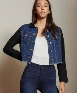 KANCAN Asteria Cropped Two-Tone Jacket Jackets & Outwear