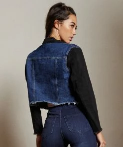 KANCAN Asteria Cropped Two-Tone Jacket Jackets & Outwear