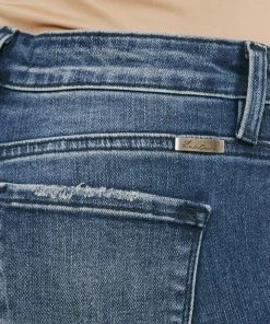 KANCAN Coco Mid Rise Patched Ankle Skinny Jeans