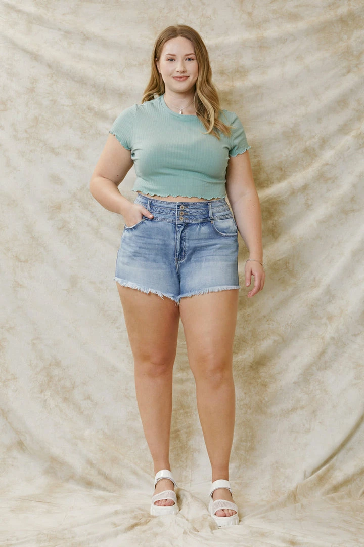 KANCAN Judie Ultra High Rise Shorts - Plus 4 KANCAN Judie Ultra High Rise Shorts - Plus