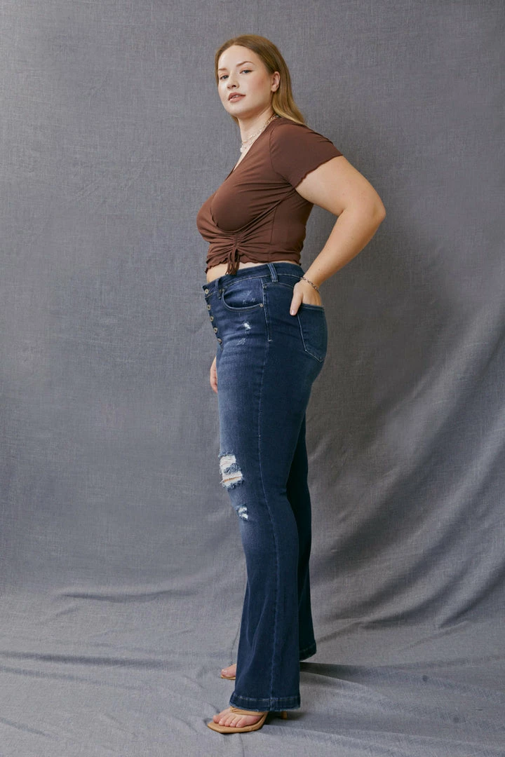 KANCAN Mandy High Rise Flare Jeans - Plus 14 KANCAN Mandy High Rise Flare Jeans - Plus