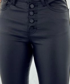 KANCAN Autumn High Rise Faux Leather Ankle Skinny Pants
