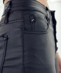 KANCAN Autumn High Rise Faux Leather Ankle Skinny Pants