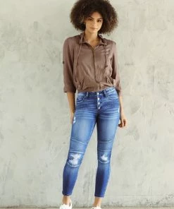 KANCAN Peyton Mid Rise Moto Super Skinny Jeans