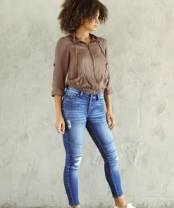 KANCAN Peyton Mid Rise Moto Super Skinny Jeans