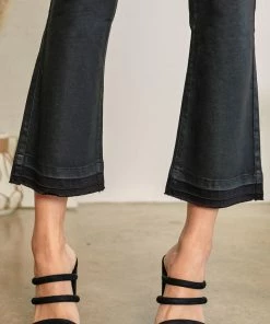 KANCAN Rosé High Rise Faux Leather Kick-Flare Pants